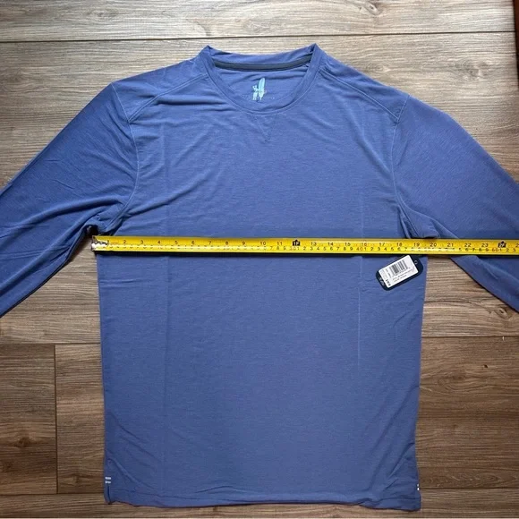 Johnnie-O | Course PrepFormance Long Sleeve Crewneck in Shoreline Blue (Small) - Picture 6 of 13